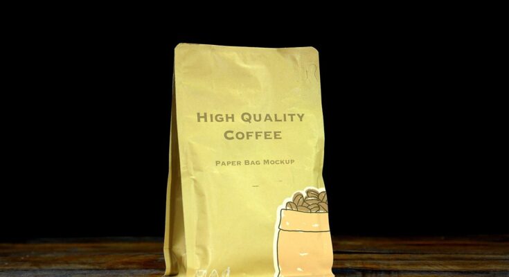 paper bag packaging mockup